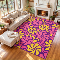 Lebendiger Bunter Blumenbedruckter Teppich Maßgefertigter Rutschfester Waschbarer Pop-Art Teppich Großer Teppich für Wohnzimmer Alfombra