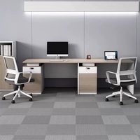 Vente en gros de meubles commerciaux modernes en bois de luxe Chef Table de bureau en forme de L avec chaises et classeur