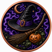 Pièces de monnaie en cuivre à haute relief, en cuivre pur .999, avec motifs commémoratifs Halloween (chapeau de sorcière, balai, citrouille), impression UV colorée