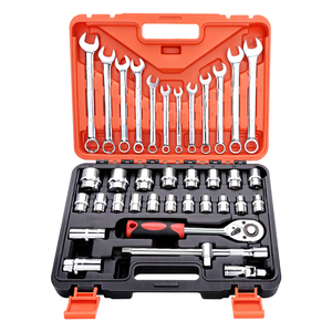 Juego de Herramientas Steeltreks al por Mayor, Juego de Llaves de Tubo Portátiles con Espejo, 1/2, 3/8, 1/4, para Automóvil, con Caja Roja de Plástico - Product Image 1