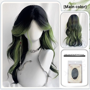 วิกผมผู้หญิง ไฮไลท์<span class=keywords><strong>ทรง</strong></span><span class=keywords><strong>ผม</strong></span>หน้าม้ารูปเลข 8 <span class=keywords><strong>ผม</strong></span><span class=keywords><strong>ยาว</strong></span>หยิกสีเขียวมรกต แสกกลาง ลอนใหญ่ สไตล์สาว<span class=keywords><strong>เซ็กซี่</strong></span> ปิดเต็มศีรษะ ลอนธรรมชาติ - Product Image 4
