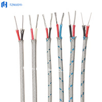 Fil de thermocouple compensateur de type K blindé en acier inoxydable isolé en fibre de verre résistant aux hautes températures industrielles