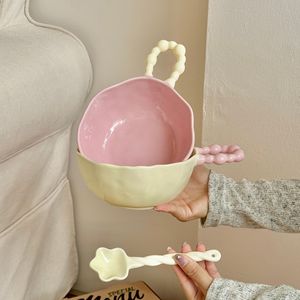 Bol à riz, nouilles, soupe, yaourt, fruits, style américain, multi-usages, retour à l'école, en céramique de couleur sucre de roche <span class=keywords><strong>orientale</strong></span> - Product Image 3