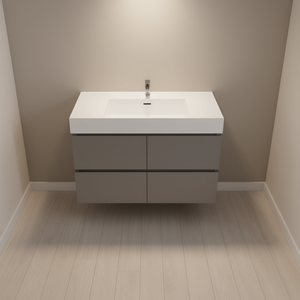 Vasque en résine rectangulaire de 36 pouces à fixation murale, moderne, pour salle de bain (seulement le plateau) - Product Image 2