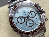 Montre de luxe avec bracelet ETA 20 mm, étanche, 40 mm, CFactory V2, acier inoxydable 904L, mouvement 4131, chronographe 1265-06, aiguilles bleu glace