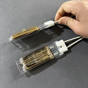 REMA mini tubo duplo refletor dourado lâmpada aquecedora infravermelha para semicondutores