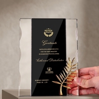 Certificat de médaille de trophée de cristal Plaque d'autorisation Premium Plaque d'honneur Agent et distributeur vierges de souvenir avec écorce