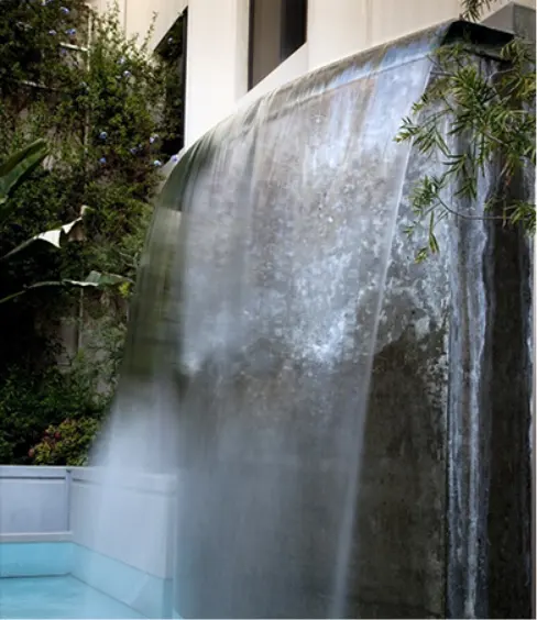 Wall hanging fountain stainless steel waterfall for outdoor Pool