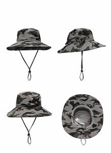Camouflage tactique à large bord Protection solaire Casquette <span class=keywords><strong>de</strong></span> pêcheur Camo Bucket Hat Summer Style for Fishing Jungle Adventures - Product Image 5