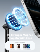Support magnétique pour téléphone Lamicall STDP10 pour bureau, support réglable en hauteur et en angle, maintien magnétique puissant, base lestée pour smartphone
