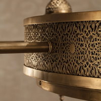 Grand lustre en cuivre gravé de luxe, luminaire suspendu décoratif pour hall, villa, hall d'entrée, lustre pour plafond haut