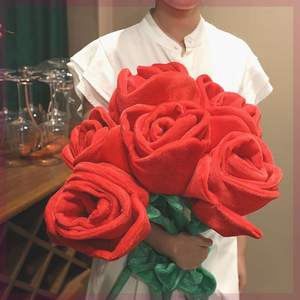 Ramo de Rosas de Gran Tamaño, Estilo Similar al de las Rosas Reales, Ramo de Simulación, Regalo, Rosa Gigante Acabada, para Chicas - Product Image 4
