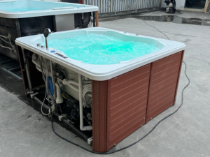 <span class=keywords><strong>Jacuzzi</strong></span> Exterior de Madera <span class=keywords><strong>para</strong></span> 5-6 Personas con <span class=keywords><strong>Calentador</strong></span> y Función de Masaje - Product Image 5