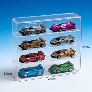 Rak Pajangan Mobil Model Akrilik Transparan Ramah Lingkungan 4 Tingkat 1/18/24/64 dengan Rak yang Dapat Dilepas Rak Pajangan Elegan - Product Image 3