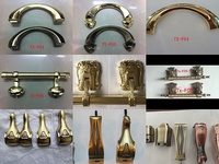 Manijas para Ataúd de Aleación de Zinc Metálica Estilo Americano y Europeo RW H9028-G para Decoraciones Fúnebres de Adultos, Accesorios para Ataúd