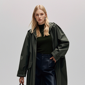 Manteau coupe-vent léger respirant <span class=keywords><strong>long</strong></span> imperméable pour femmes imperméable mode kaki corée du sud japon Style coupe-vent - Product Image 4