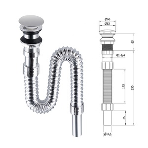 A buon mercato in plastica Pop-Up lavabo di scarico flessibile lavello cromato tubo di scarico con fili in acciaio inox - Product Image 2