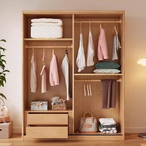 Armario de Madera Maciza con Puertas Corredizas Shulin Furniture, 180 cm, Moderno y Minimalista, Mueble de Almacenamiento para Dormitorio - Product Image 4