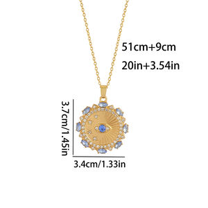Compass Eyes Contrasting Zircon <strong>Coins</strong> Baroque Fashion Classic Trendy Jewelry <strong>Necklace</strong> - Product Image 2