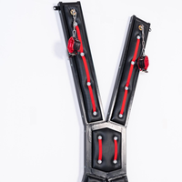 Cadre de Contrainte Pliant Portable Noir 100% Étanche BDSM X Cross avec Menottes Rembourrées pour Jeux Coquins en Couple dans la Chambre