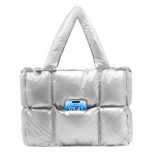 Custom Light Weight Puffer <b>Nylon</b> <b>Tote</b> Shoulder <b>Bag</b> <b>With</b> Adjustable Crossbody Strap Large Quilted Puffy Women's Handbag - Product Image 1