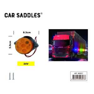 Car Saddles Round Orange Truck Light 24V 8.3cm x 5.9cm For Commercial Vehicles - Product Image 1