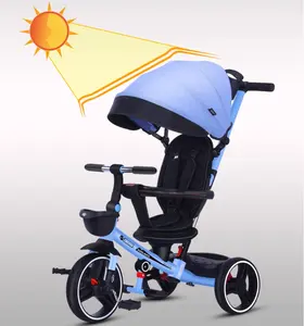 Directo de fábrica OEM bebé 1-5 años plegable triciclo paseo en coches con Pushhandle niños triciclo