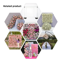 Promesse 8ft * 8ft personnalisé coloré fleur mur enrouler 5D fleur mur toile de fond Rose fleur mur
