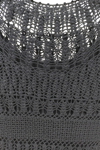 Pull sans manches en crochet tricoté à la main noir pour femmes, design ajouré, anti-rides, respirant, anti-rétrécissement, élégant, décontracté, pour les fêtes - Product Image 3