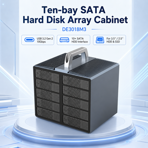 Box Esterno per 10 Dischi Rigidi SATA III, 10Gbps USB3.2 Type-C, per HDD/SSD da 2.5/3.5 Pollici, Case in Alluminio ad Alta Capacità - Product Image 4