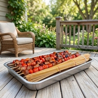 Brochettes jetables biodégradables en bambou pour barbecue, 30cm 40cm 50cm, emballage personnalisé disponible