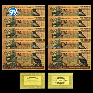 Nuevo billete de un trillón de yottalillones de dólares de Zimbabue, chapado en oro, con un hermoso <span class=keywords><strong>color</strong></span> - Product Image 2
