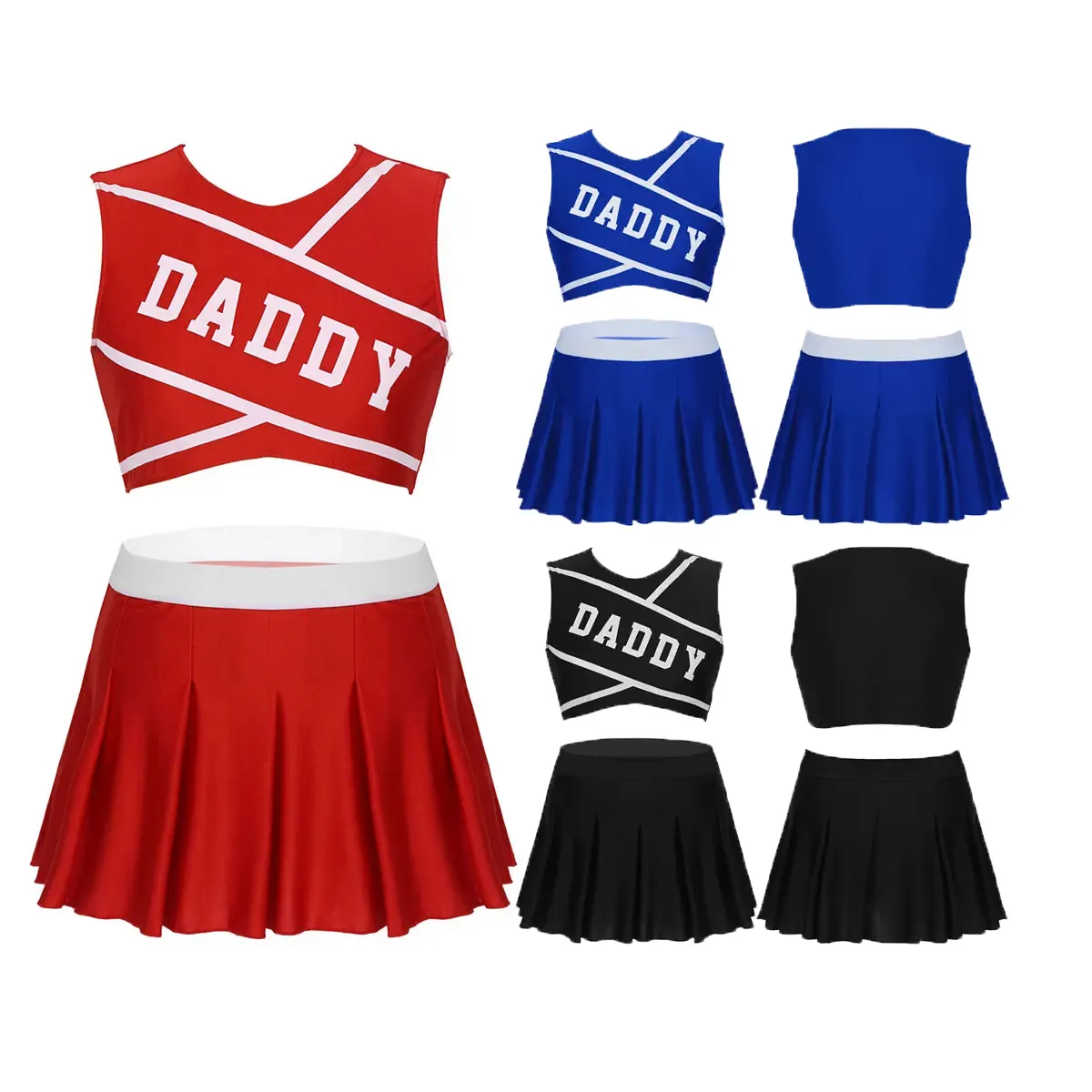 Nuevo diseño Cheerleader Top & Skort para mujeres de secado rápido para jóvenes Cheer Team School Custom Cheerleading disfraces uniforme