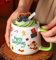 Cadeaux de Noël : Vaisselle en Porcelaine Fine Imprimée de Haute Qualité, Thème Renne, Flocon de Neige et Père Noël, Écologique et Compatible Lave-Vaisselle