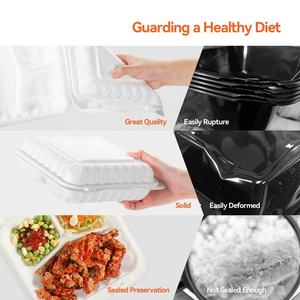 Cajas de comida para llevar con diseño de concha única de estilo americano, Impresión de logotipo personalizado, contenedor de comida rápida desechable para llevar - Product Image 4