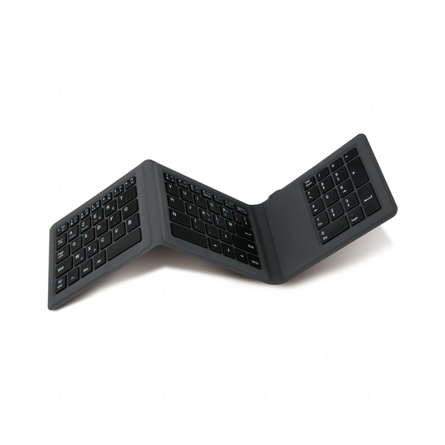 Tri-fold Ultra-Slim Wireless Keyboard with Scissor Mechanism Portable Mini Keypad for Tablet PC Laptop Phone Travel