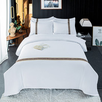 Parure de lit simple en coton blanc de luxe, taille standard, avec pigments personnalisés, pour hôtels de Dubaï