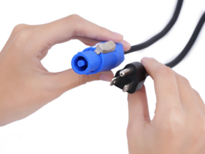 สายไฟ <span class=keywords><strong>KESHI</strong></span> US NEMA 5-15P ต่อ <span class=keywords><strong>Blue</strong></span> Powercon, สายไฟสำหรับงานหนัก 15A 125V 3 แกน สำหรับไฟเวที, จอ LED, ระบบเสียง - Product Image 3