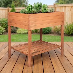 Grand pot de fleurs rustique traditionnel en bois pour plantes d'intérieur, grande jardinière en poterie pour bonsaï, idéal pour les centres commerciaux - Product Image 1