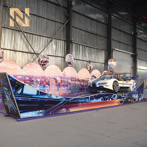 Manège Voiture Volante <span class=keywords><strong>8</strong></span> places 6KW style course avec éclairage <span class=keywords><strong>LED</strong></span>, Attraction pour Parc d'attractions, Parc à thème, Fête foraine, Foire à l'attraction, à vendre - Product Image 6