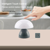 Lampe de table moderne en forme de champignon, lampe de nuit LED rechargeable, lumière d'ambiance chaude, lampe de chevet pour bar, café, hôtel, décoration de salle à manger