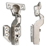 Charnière de porte de placard Elite en acier allié nickelé à fermeture douce, profilée en coupelle de 26 mm, unidirectionnelle, pour porte fine de meuble de cuisine
