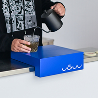 Présentoir en forme de L en acier inoxydable Présentoir laqué coloré Présentoir de bar de café