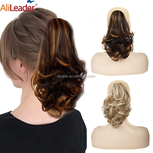 Queue de cheval synthétique douce et naturelle, Extensions de queue de cheval courte et ondulée avec pince de 12 pouces pour femme, à usage quotidien - Product Image 3