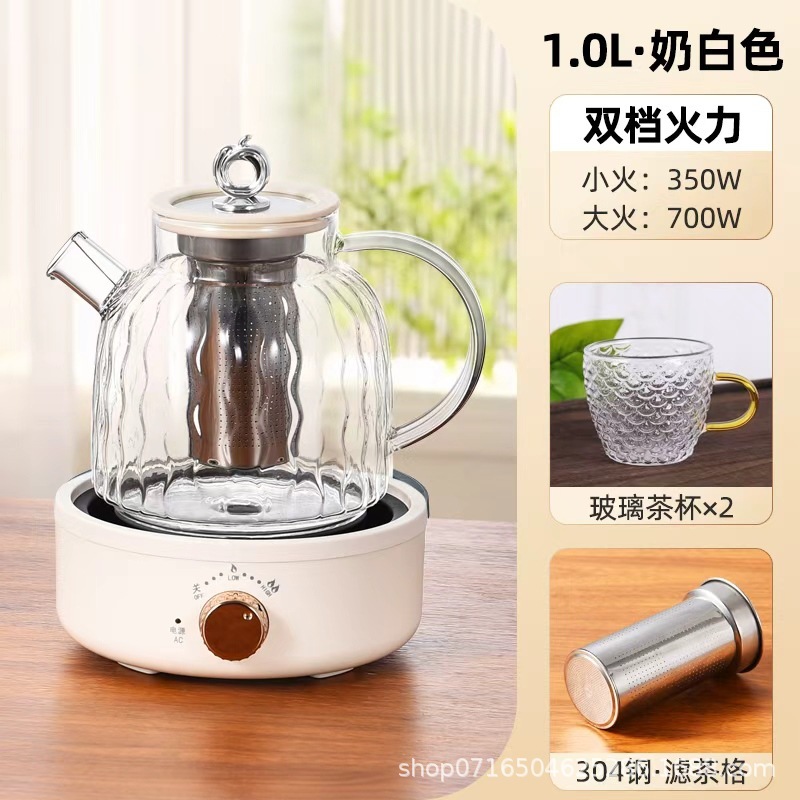 Pot de santé à base blanche (1L) avec verre filtrant *2