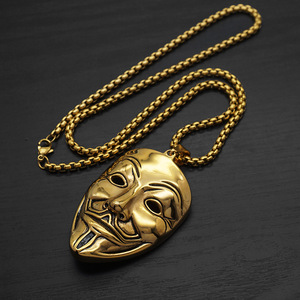 Gioielli Hip hop in acciaio inox regalo d'oro film V per Vendetta <span class=keywords><strong>gioco</strong></span> esagerato hacker ragazzo collana - Product Image 4