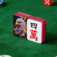 Jeu de Mahjong Artistique Personnalisé Aigle, Fourniture d'Usine, Tuiles Acryliques Stratifiées à Surface Brillante, Colorées, Jeu de Table Portable