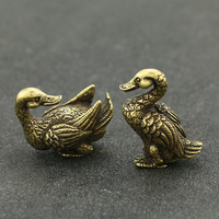 Prix usine pur laiton solide canard thé cérémonie thé animal de compagnie cuivre art antique artisanat ornements