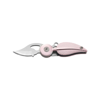 Couteau de poche pliant miniature en forme de feuille, personnalisé en usine, avec manche en aluminium et lame en acier inoxydable, outil EDC pour le camping, la randonnée et les cadeaux.