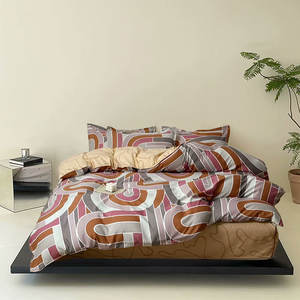 Custom Size Cartoon Flowers Numbers Printed Polyester 4 Piece Bedsheet <strong>Duvet</strong> Cover Bedding <strong>Sets</strong> - Product Image 6